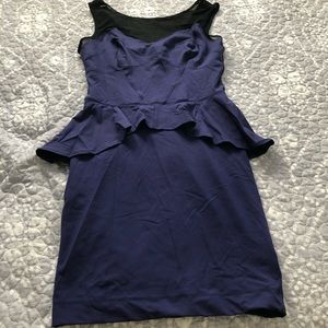 Bebe navy dress with peplum